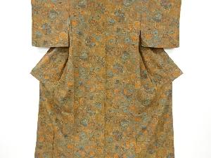 未使用品　絵皿に時代人物風景模様小紋着物